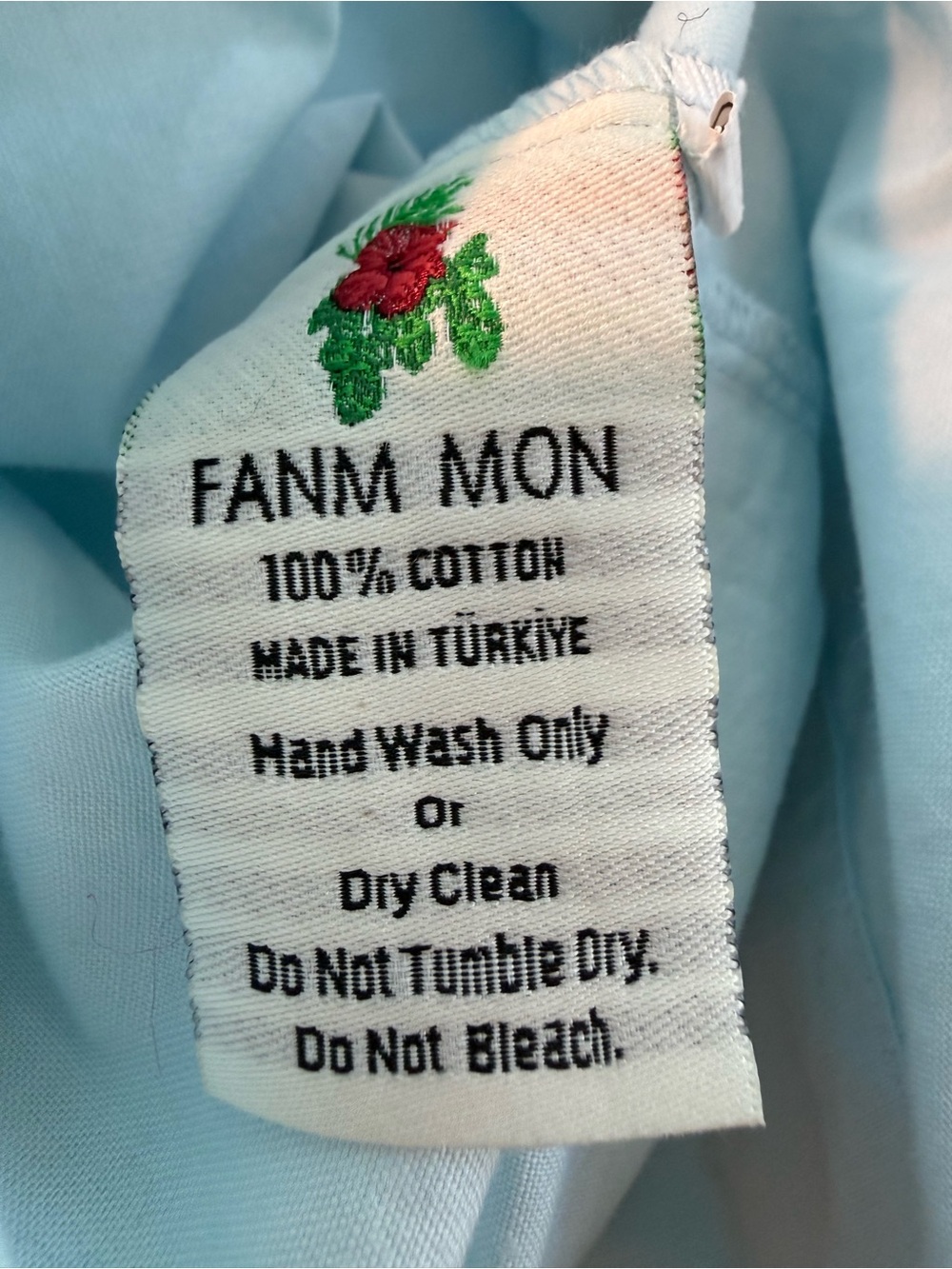 Fanm Mon Sadine Embroidered Midi Dress Light Blue Floral Cotton xs - Picture 11 of 11